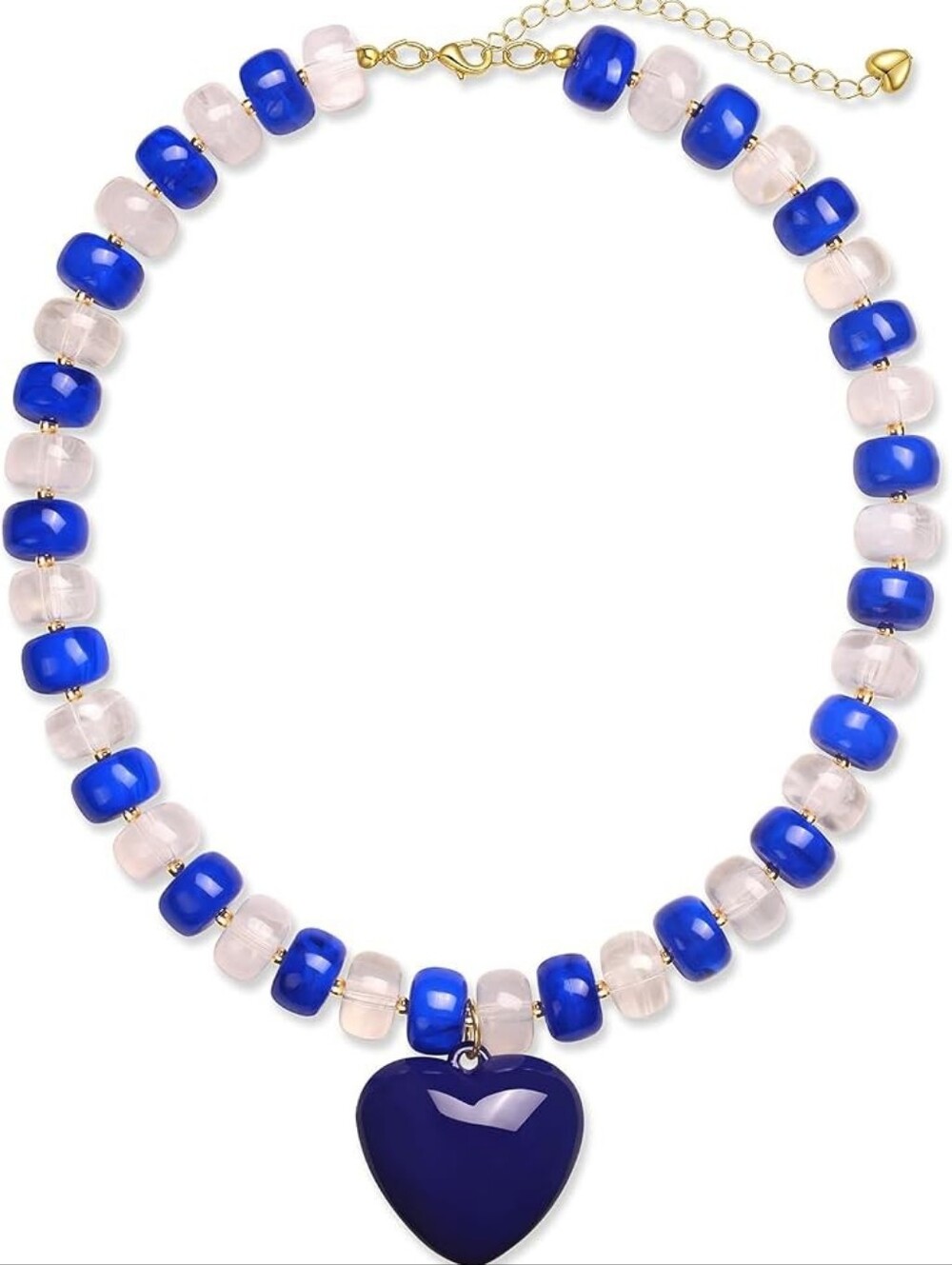 Chunky Necklace Beaded Heart Necklace